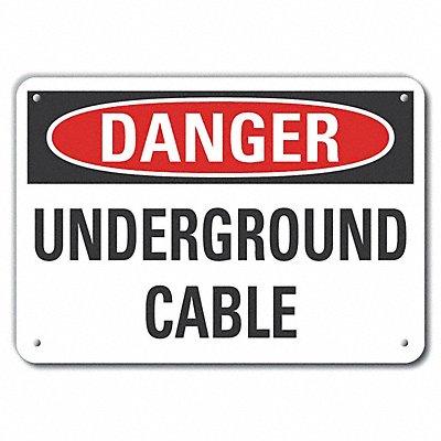 LYLE LCU40398NA14X10 Alum Undrground Cable DangerSign 10x14in