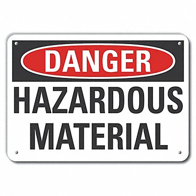 LYLE LCU40402NA14X10 Alum Hazardous Material Danger Sign 10x14in