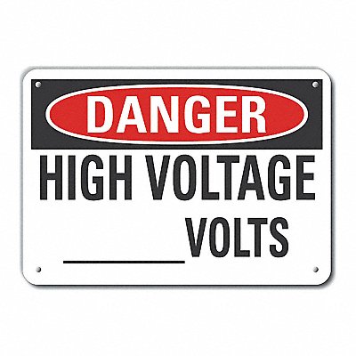 LYLE LCU40407NP10X7 High Voltage Danger Sign 7x10in Plastic