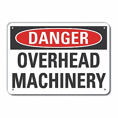 LYLE LCU40409NA14X10 Alum Overhead Hazard Danger Sign 10x14in