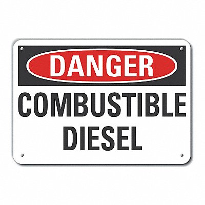 LYLE LCU40411NA14X10 Combust Diesel Danger Sign 10x14in Alum