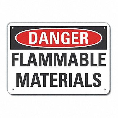 LYLE LCU40413RA14X10 Reflective Flam Material Danger Sign 10x14in Alu