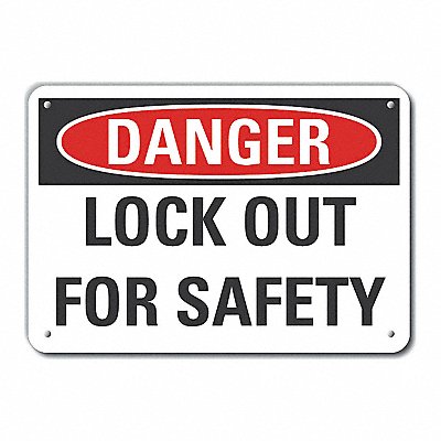 LYLE LCU40425NA14X10 Lockout Tagout Danger Sign 10x14in Alum