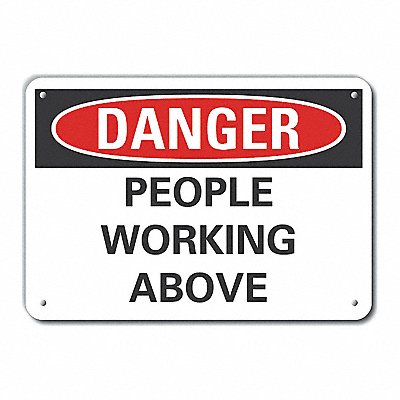 LYLE LCU40436NA14X10 Alum Overhead Hazard Danger Sign 10x14in