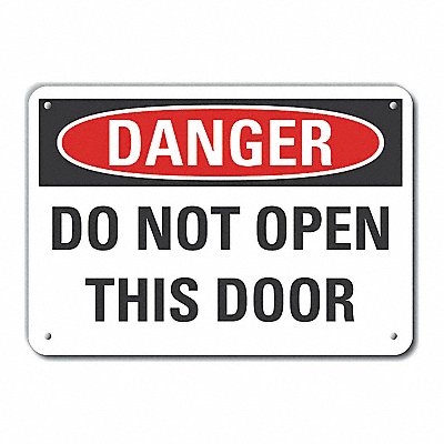 LYLE LCU40443NA14X10 Alum Door Instrction Danger Sign 10x14in