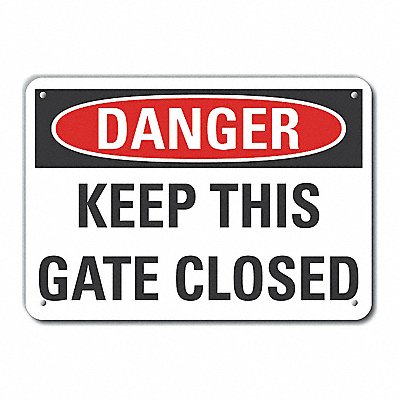 LYLE LCU40449NA10X7 Alumin Gate Operation Danger Sign 7x10in
