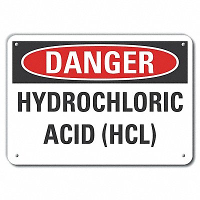 LYLE LCU40464RA14X10 Reflective HCL Acid Danger Sign 10x14in Alum