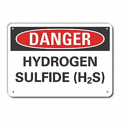 LYLE LCU40474NA14X10 Hydrogen Sulfide Danger Sign 10x14in Alu