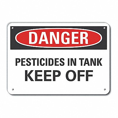 LYLE LCU40481NA10X7 Alum Pesticide Danger Sign 7x10in Alum