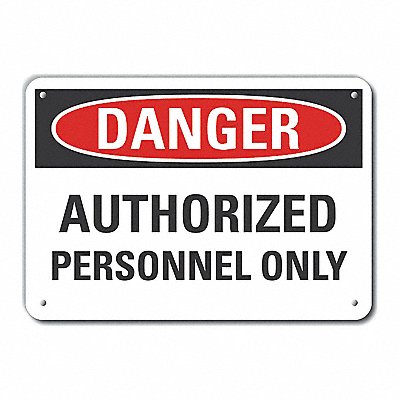 LYLE LCU40484NP10X7 Auth Person Danger Sign 7inx10in Plastic