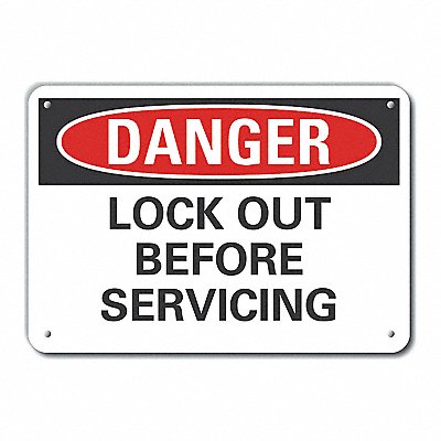 LYLE LCU40489NA10X7 Alum Lockout Tagout Danger Sign 7x10in