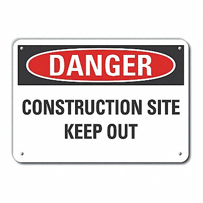 LYLE LCU40492RA14X10 Reflective Construct Area Danger Sign 10x14in