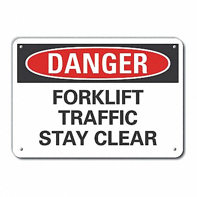 LYLE LCU40496NA14X10 Alum Lift Truck Traffic Danger Sign 10x14in