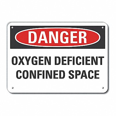 LYLE LCU40518RA10X7 Reflective Confined Space Danger Sign 7x10in