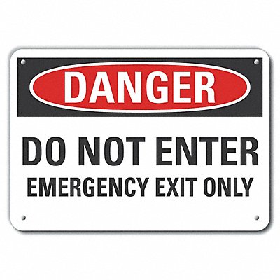 LYLE LCU40521NP10X7 Plstic Emergency Exit Danger Sign 7x10in