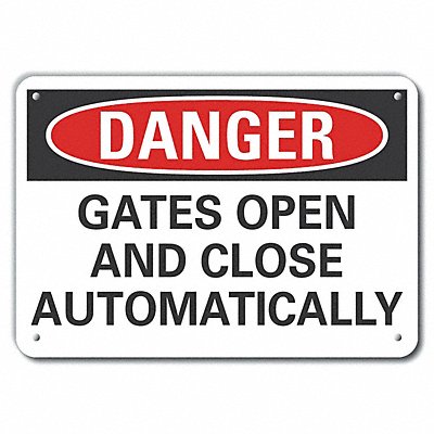 LYLE LCU40535RA14X10 Reflective Gate Operation Danger Sign 10x14in