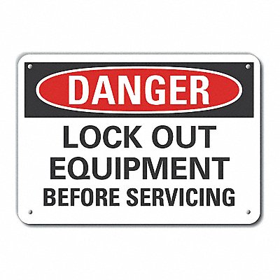 LYLE LCU40547NA14X10 Lockout Tagout Danger Sign 10x14in Alum