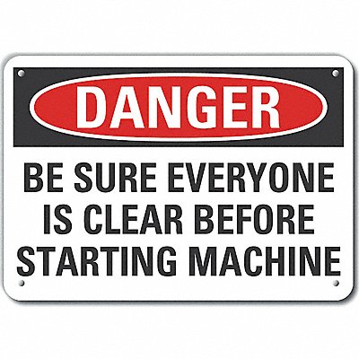 LYLE LCU40636NA14X10 Alum Stay Clear Danger Sign 10x14in Alum