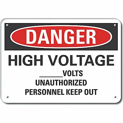 LYLE LCU40645RA10X7 Reflective High Voltage Danger Sign 7x10in