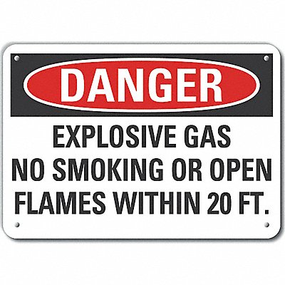 LYLE LCU40651NA10X7 Alum No Smoking Danger Sign 7x10in Alum