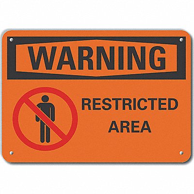 LYLE LCU60043NA14X10 Alum Restricted Area Warning Sign 10x14in