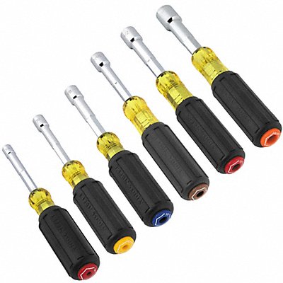 KLEIN 65456 Nut Driver Set Color Code HvyDuty 6piece