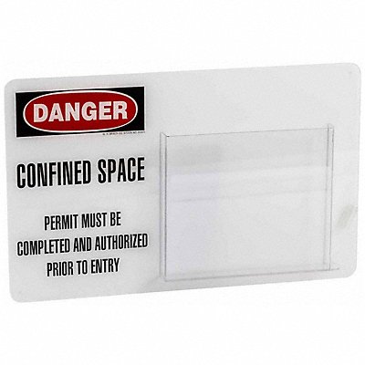 BRADY 65903 Tag Holder 12X19 Confined Space Permit