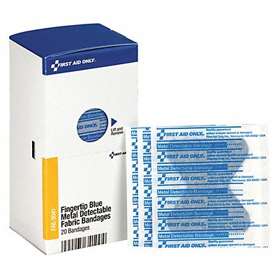 FIRST AID ONLY FAE3041 Fingertip Bandages Metal Detect PK20