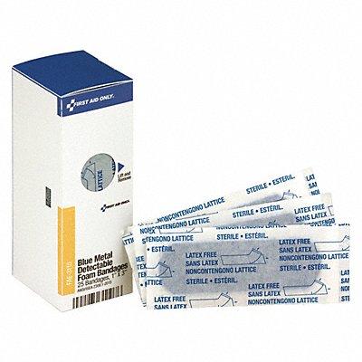 FIRST AID ONLY FAE3110 Strip Bandages Metal Detect 3x1 PK25
