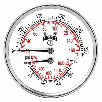 WINTERS TTD398 Tridicator 3 0/250 psi/Kpa 70/320 F/C Cb