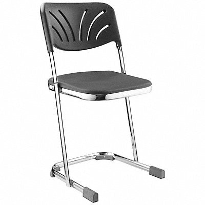 NATIONAL PUBLIC SEATING 6618B SqrStool Sled-Base Legs Slvr 31 3/4 H