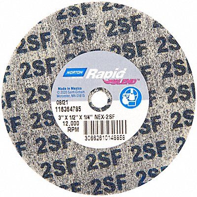 NORTON 66261014885 Bond Non Woven Wheel 3 dia 12 000 RPM