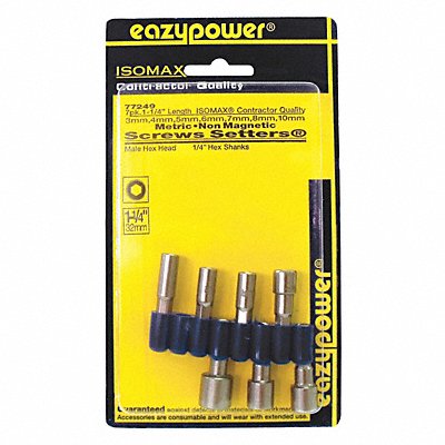 EAZYPOWER 77249 Non-Magnetc Nut Setter Set 3-10mm 7 pcs.