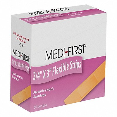 GRAINGER 67550 Strip Bandages 3 x3/4 Fabric PK50
