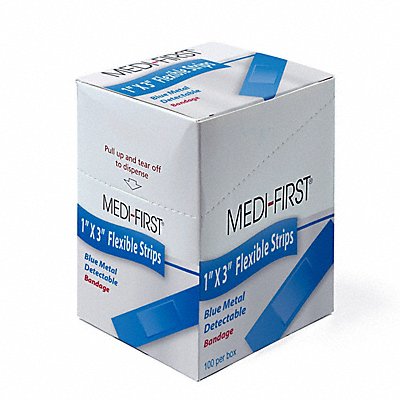 MEDI-FIRST 68033 Strip Bandages Metal Detect 3 x1 PK100
