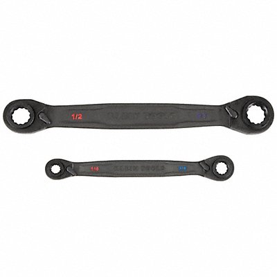 KLEIN TOOLS 68216 Ratcheting Wrench Set 4-in-1 SAE 2PC