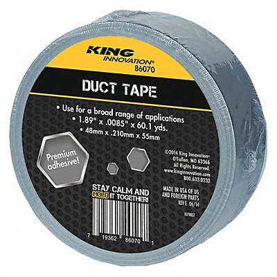 KING INNOVATION 86070 Duct Tape 2 x 60 yd. Silver