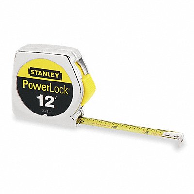 STANLEY 33212 Tape Measure 1/2 In x 12 ft Chrome In/Ft