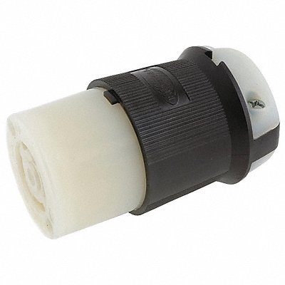HUBBELL HBL2733 Locking Connector Strt 30 A Blk White Nyl L16-30R