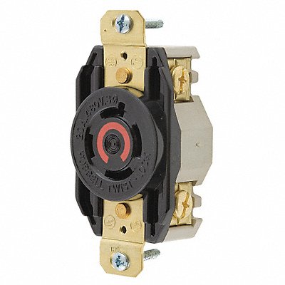 HUBBELL HBL2430 Locking Receptacle 20 A Black Nylon L16-20R 1Gng