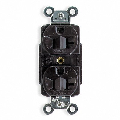 HUBBELL HBL5362 Receptacle Brown 20 A 2P3W Back Side 1PK