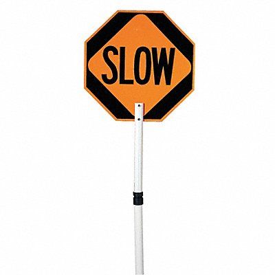 GRAINGER 03827P Paddle Sign Stop/Slow ABS Plastic