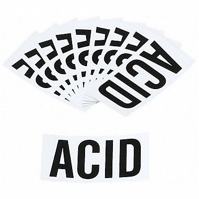 BRADY 58672 NFPA Label Black/White Acid PK10