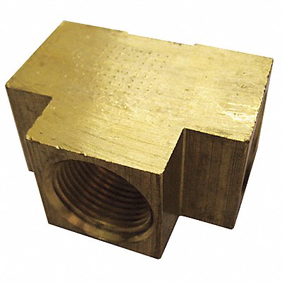 GRAINGER 6AYU7 Extruded Tee Brass 1/4 in FNPT 10 PK