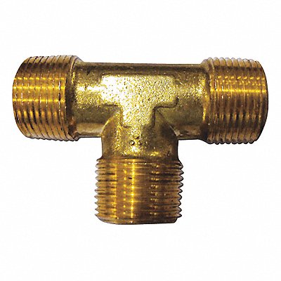 GRAINGER 6AYV2 Male Tee Brass 1/4 in Pipe Size MNPT