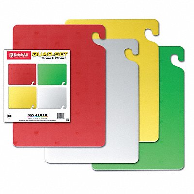 SAN JAMAR CB1218QS Cutting Board Set 12x18 in Assorted PK4
