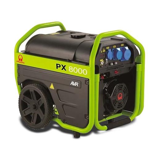 Portable generator with green and black design on a white background