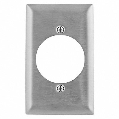 HUBBELL SS723 Sng Recept Wall Plate Standard Silver 1 Gang Smooth