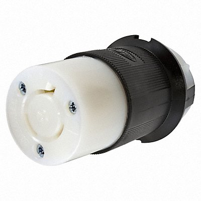 HUBBELL HBL2343 Locking Connector Strt 20 A Black White Nyl L8-20R