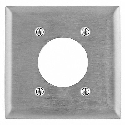 HUBBELL SS703 Sng Recept Wall Plate Standard Silver 2 Gang Smooth